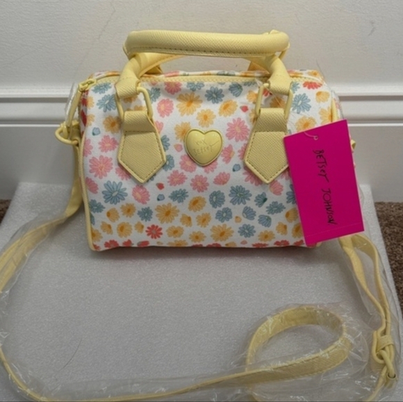 Betsey Johnson Handbags - Betsey Johnson Yellow Floral Crossbody Bag
